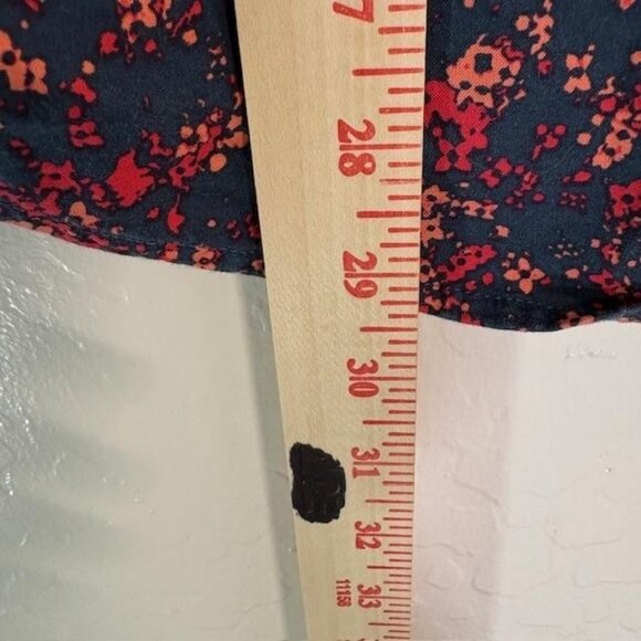 Bonobos Shirt Mens Medium Long Blue Red Floral Short Sleeve Button Up Stretch - Picture 7 of 7